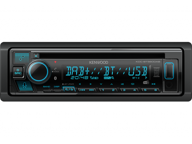 Kenwood KDC-BT560DAB - Zwart - DAB+ - USB - AUX - CD - Bluetooth