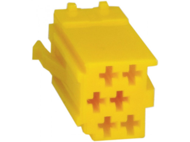 Mini ISO plug 6-Pin male Geel (Bulk)