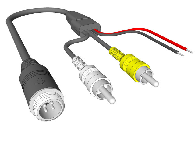 Camera-adapterkabel 4 Pins naar RCA Aviation