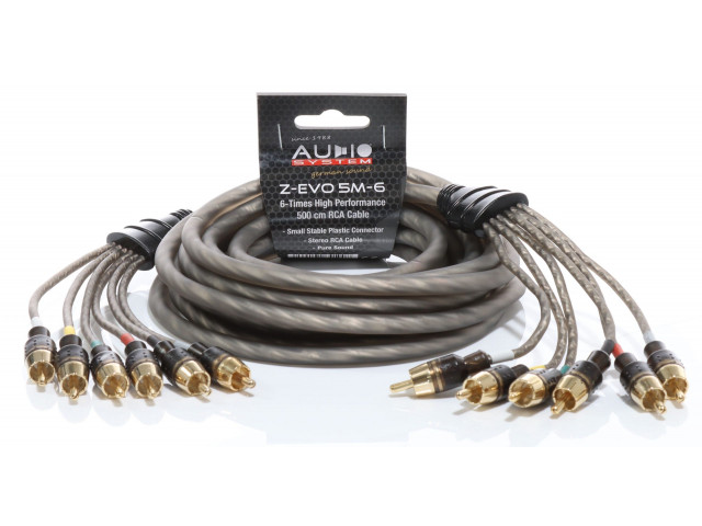 AUDIO SYSTEM HIGH-PERFORMANCE RCA-KABEL 5000mm 6-voudig OFC cinch-kabel