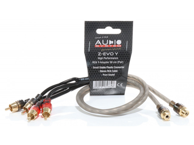 AUDIO SYSTEM HIGH-Performance Cinchkabel 500mm Y-cinch-kabel (2x plug en 1x koppeling)